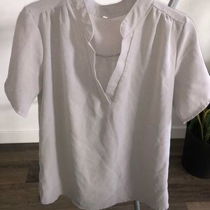 Grey Deep Neck Blouse
